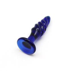 Glass Wand Pleasure Blue Glass Anal Plug 12cm