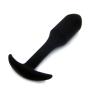 ARIRRA Anal Sex Toys For Women Man Long Butt Plug With Handle Black Silicone Anal Plug Massager