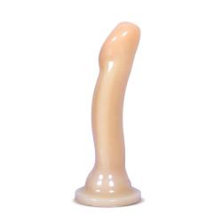 Eden Ergonomic 6.5 Inch Harness Compatible Silicone Dual Density Dildo, Almond