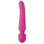 Heated Wand Massager, Rechargeable Cordless Waterproof Magic Mini Massager, Medical Grade Soft Full Silicone, 7X Multi-Speed Vibrations, Tail Has Heating Function for Muscle Aches and Sports Recovery