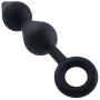 Silicone Anal Plug with Easy Retrieval Loop Double Bulb Butt Sex Stimulator
