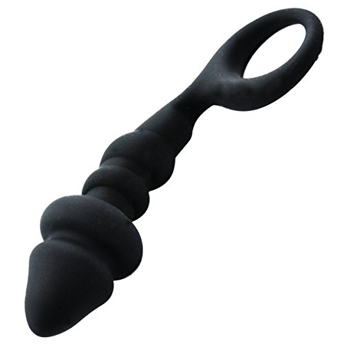 Cloud 9 Novelties Premum Silicone Angled Tip Prostate Stimulator Massager Plug, Black, 0.16 Pound