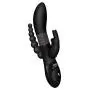 The Beaded DP Rabbit USB Rechargeable Clitoral And Anal Stimulation Silicone Vibrator Splashproof Black The Beaded DP Rabbit USB Rechargeable Clitoral And Anal Stimulation Silicone Vibrator Splashproof Black