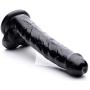 Easy Entry 8 Inch Slim Dildo with Balls, Black