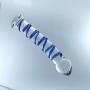 Don Wand Glass Pleasure Wand, Swirl Mushroon Tip Rocket, Blue