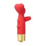 Doc Johnson Wonderland - The Heavenly Heart Mini Massager - 10 Function Silicone Mini Vibrator with Finger Ring - Red