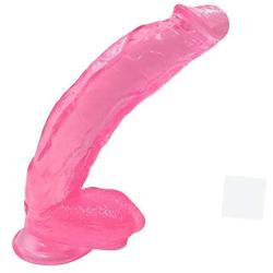 QJFYJ-001 12inch Super Huge Big Double Pleasure Toy Hand Free Play - Made from Safe PVC Which - S-uctión Massager for Women HLSXS1504 (Color : Pink)