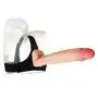 MXYLYM9 Strǎp ǒn Hǎrněss fǒr Pěgging, Soft Comfortable Wand Realistic Toy Suction Cup for Ladys Hands Flesh Color PVC+ Artificial Leather Pants (L:11.4inch, W: 1.96inch)