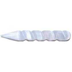 Charged 6" Spiral Faceted Selenite Crystal Wand Powerful Healing Energy Reiki by ZENERGY GEMS