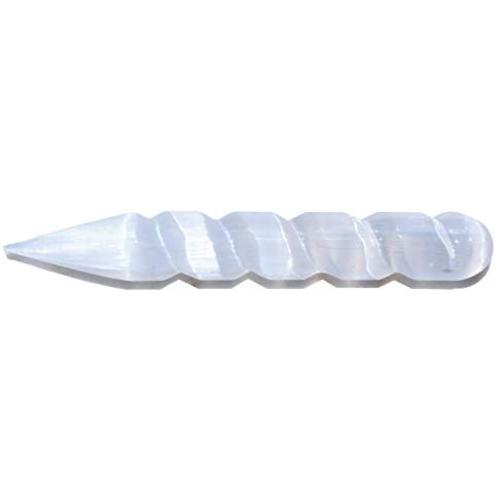 Charged 6" Spiral Faceted Selenite Crystal Wand Powerful Healing Energy Reiki by ZENERGY GEMS