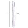 MATATA Dildo Adult Toy for Lesbian, 13.2 Inch Double Sided Dildo for Women Waterproof Flexible Double Dong with Curved Shaft for Vaginal G-spot and Anal Play(Clear)