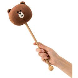 LINE FRIENDS Muscle Massage Stick - Brown Character Massager for Back Shoulder Neck Pain Therapy