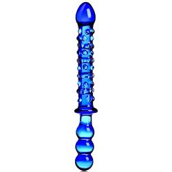 Crystal Glass Pleasure Wand Dildo Penis - AKStore - Blue Glass Dotted Double Head Design Personal Massager Anal Sex Toy
