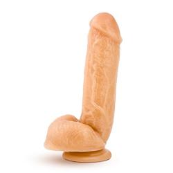 Eden 8.5" Realistic Thick Dildo with Balls Suction Cup Harness Compatible (Beige)