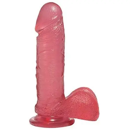 Doc Johnson Crystal Jellies - 7 Inch Realistic Cock With Balls - Strong Suction Cup Base - 7.2 in. Long and 1.7 in. Wide - Dildo, Pink Doc Johnson Crystal Jellies - 7 Inch Realistic Cock With Balls - Strong Suction Cup Base - 7.2 in. Long and 1.7 in. Wide - Dildo, Pink