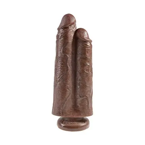 Pipedream Products King Cock 9" Two Cocks One Hole, Brown, 24 Lb Pipedream Products King Cock 9" Two Cocks One Hole, Brown, 24 Lb
