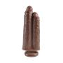 Pipedream Products King Cock 9" Two Cocks One Hole, Brown, 24 Lb