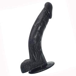 HYLHYL3-F Wòměns Rěǎlistic Lovely Wand Massager Female Soft Wand Black PVC Material（21cm/8.26“）