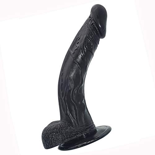 HYLHYL3-F Wòměns Rěǎlistic Lovely Wand Massager Female Soft Wand Black PVC Material（21cm/8.26“）
