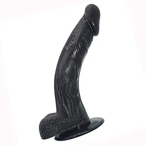 HYLHYL3-F Wòměns Rěǎlistic Lovely Wand Massager Female Soft Wand Black PVC Material（21cm/8.26“）