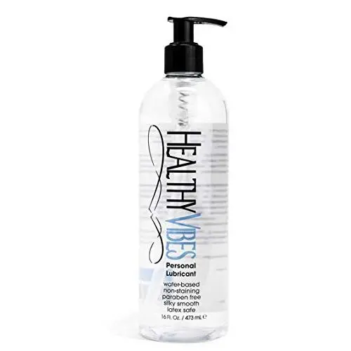 Water Based Sex Lube 16 oz by Healthy Vibes Intimate Personal Lubricant Stain Free & Condom Safe Adult lube for men, women, and couples Water Based Sex Lube 16 oz by Healthy Vibes Intimate Personal Lubricant Stain Free & Condom Safe Adult lube for men, women, and couples