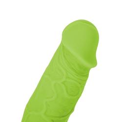 Lickerlish Tripp 6.2" Premium Silicone Dildo Neon Green with Suction Cup, 0.4 Pound