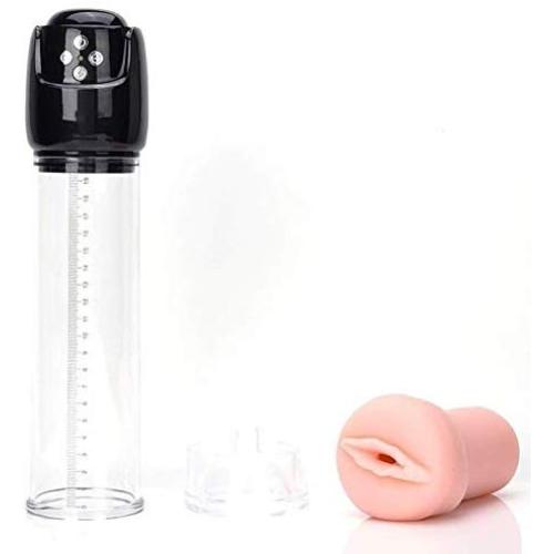 High Frequency Vibration Pēnīs Vacuum Air Pump Strong Sucking USB Charging Real Sounds Include Earplugs