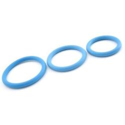 Fresh Nitrile Cock Ring, Blue, 3-Pack