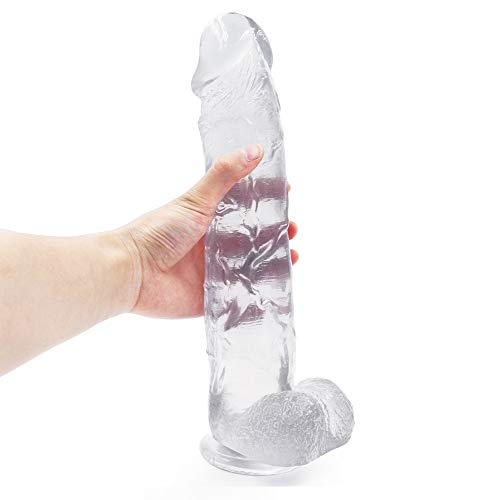 ZYYSQ 12.2 Inch Transparent Realistic Soft-ďîldɔ with Suction Cup with Suction Cup Base 100% is Very Suitable for Beginners and Womens Real Feelings ZYYSQ