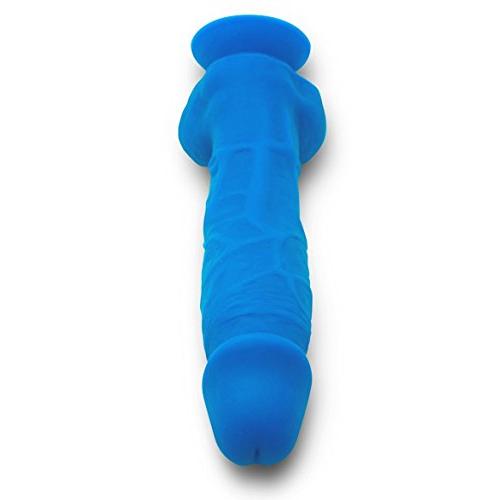 &quotPerfect Fit" 6 Inch Silicone Dildo - Blue Platinum Grade Silicone With Suction Cup