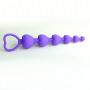LoveI Anal Sex Toy Beads Butt Plug Heart Shaped Prostate Massager with Safe Pull Ring Handle Soft Carry Bag Unisex G Spot - Purple