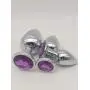 Purple gem -3 PCS - Stainless Steel Gem Anales B~UT @ T Plugs Set Coach Toys, Personal Game Massager for Men and Women Lovers