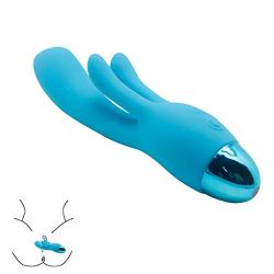 Milti-Speed G Spöt DÎldɔ Ví-Bratór For Women Handheld three motor rechargeable bendable waterproof Vib mini rabbit ears massager magic wand Blue By YSQ-SH