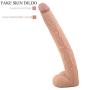 MXJYB 15.5 Inch Huge Dick Pénis Waterproof Silicone Massager with Strong Suction Cup MXJYB (Color : Beige)
