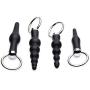 Master Series 4 Piece Silicone Anal Ringed Rimmer Set, Black