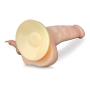 Healthy Vibes Lifelike Powerful Vibrating Slim Suction Cup Dildo - 7 1/2 Realistic Beige Natural Jelly Dong with Remote Control
