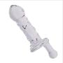 WRZHL Transparent Hand-held Glass Wand Lifelike Dildo Women Couple Health Massage Toy Tshirt Skirt