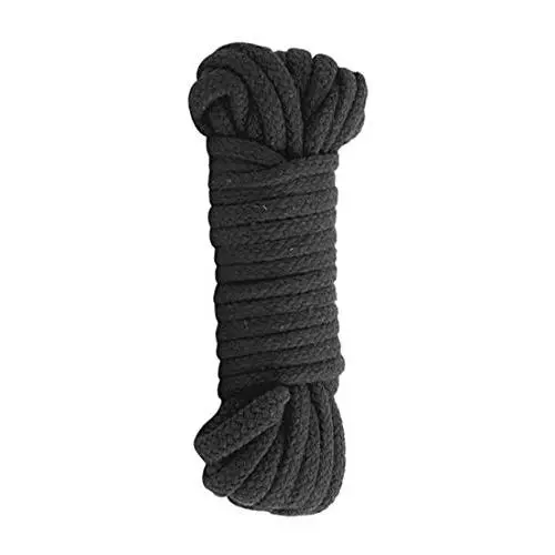 Doc Johnson Japanese Bondage Rope - Soft Cotton Rope - Gentle on the Skin - 32 Feet of Rope - Black