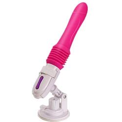 45 Mm Telescopic Distance Rechargeable Automatic Retractable Multispeed Body Vibrating Massager Machine with Suction Cup for Adult Toys