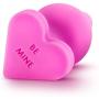 Play with Me - Naughty Candy Heart - Be Mine - Smooth Satin Finish Heart Shaped Bottom Anal Butt Plug - Platinum Silicone - Sex Toy for Men and Women (Pink)