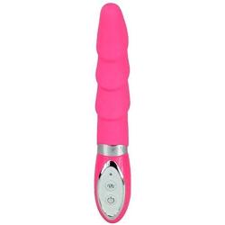 Loveria Vibrating Multispeed Silicone Lovers Ribbed Screw Thread Dildo 100% Pure Medical Grade Silicone Waterproof 10 Powerful Functions G-spot Vibrator Sex Toy for Adults(Pink)