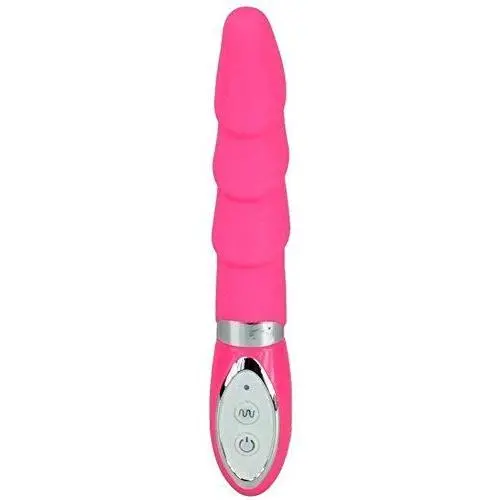 Loveria Vibrating Multispeed Silicone Lovers Ribbed Screw Thread Dildo 100% Pure Medical Grade Silicone Waterproof 10 Powerful Functions G-spot Vibrator Sex Toy for Adults(Pink)