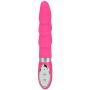 Loveria Vibrating Multispeed Silicone Lovers Ribbed Screw Thread Dildo 100% Pure Medical Grade Silicone Waterproof 10 Powerful Functions G-spot Vibrator Sex Toy for Adults(Pink)