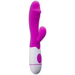 ROWAWA 30 Speed Vibrating Rabbit Waterproof Massager Dildo Toy for Women, Purple, 4.96 Ounce