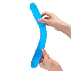 BlsesJoy 120-13 in Rea.listic Soft-Double Headed Dî`ld.ɔs Women Massager for Women and Wife (Blue/13Inch)