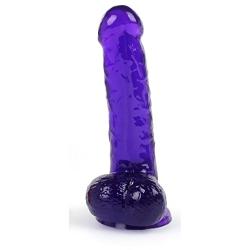 Perfect Purple Realistic Dildo By Healthy Vibes - Lifelike Look and Feel Sex Toy for Women - Slim for Anal