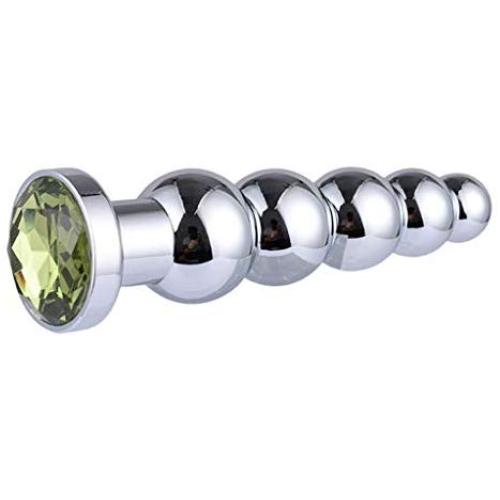 Oolong Random Color Rhinestone Metal Five-Beads TRAI-ning Ȁmâl Plúg for Men for Women