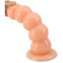 7.83" PVC Anal Beads Butt Plug Masturbation Toys for Female Massager G-Spot Prostate Stimulation Sex Toy with 5 Anal Beads and Suction Cup (Flesh)