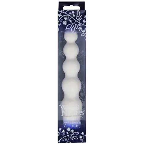 Doc Johnson White Nights - 7 inch Ribbed Multi-Speed Vibrator - ABS Plastic with Smooth Velvet Touch Finish - Great for Internal and External Stimulation - White Doc Johnson White Nights - 7 inch Ribbed Multi-Speed Vibrator - ABS Plastic with Smooth Velvet Touch Finish - Great for Internal and External Stimulation - White