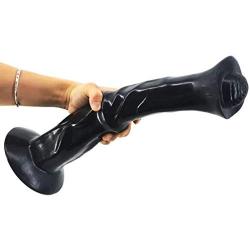 FAAK Big Horse Dildo Animal Style Large Head Adult Sex Toy (Black)